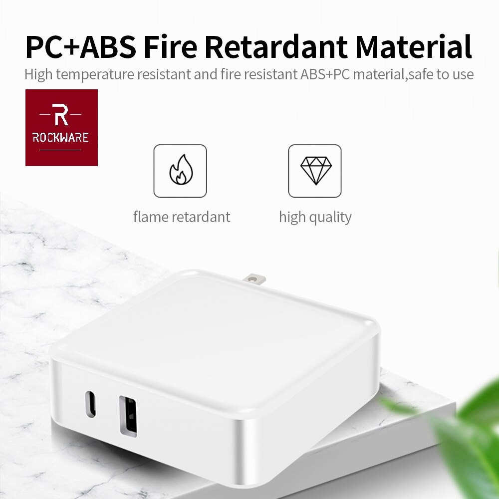 ROCKWARE WLX-I9 87W - Charger 2 Port USB-A dan USB-C - PD dan QC 3.0