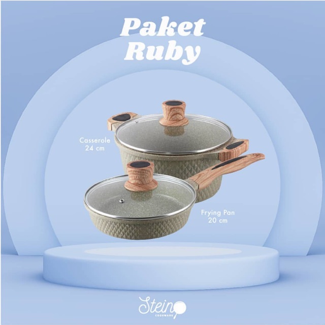 Stein Cookware - Ruby Set (Premium Diamond Granite Series)