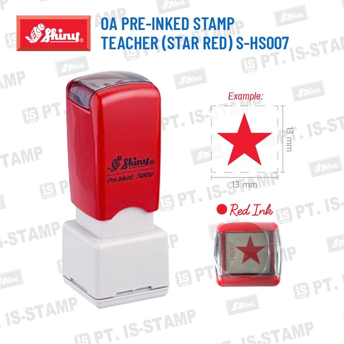 

Jual Shiny OA Pre Inked Stamp Teacher STAR RED S HS007 Limited