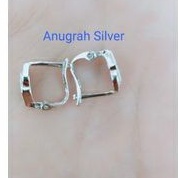 (COD)Anting jepit fashion wanita remaja/dewasa oval kecil perak asli 925/Silver lapisan emas putih murni.