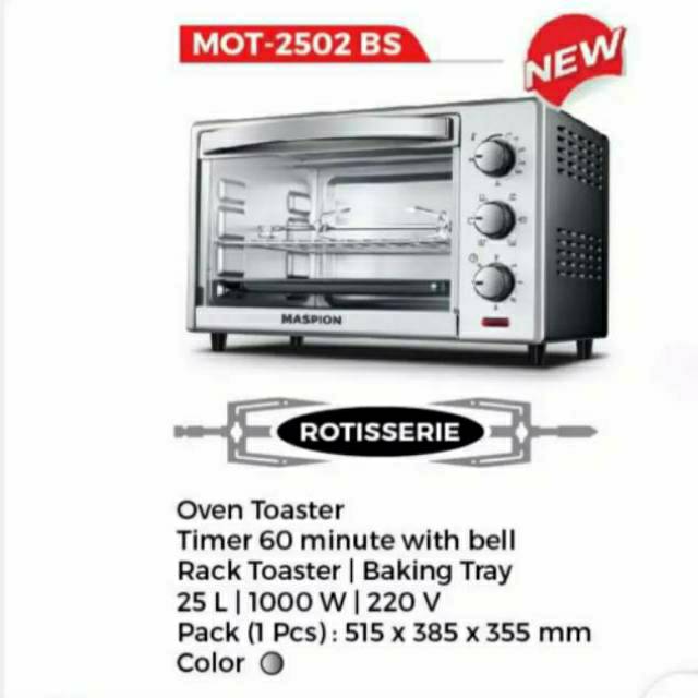 Maspion MOT 2502BS - Oven Toaster  25 Liter