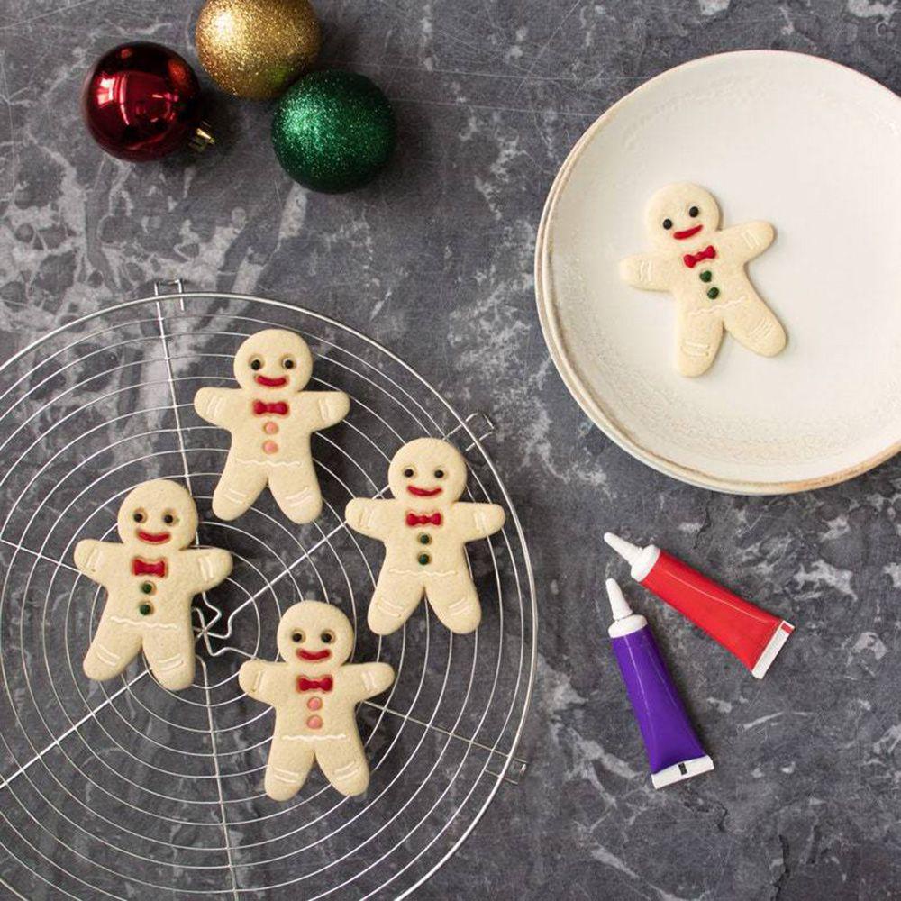 Preva 4pcs Cookie Embosser Cetakan Kue Kering Dekorasi Biskuit Cap Alat Kue Voodoo Gingerbread Halloween Natal