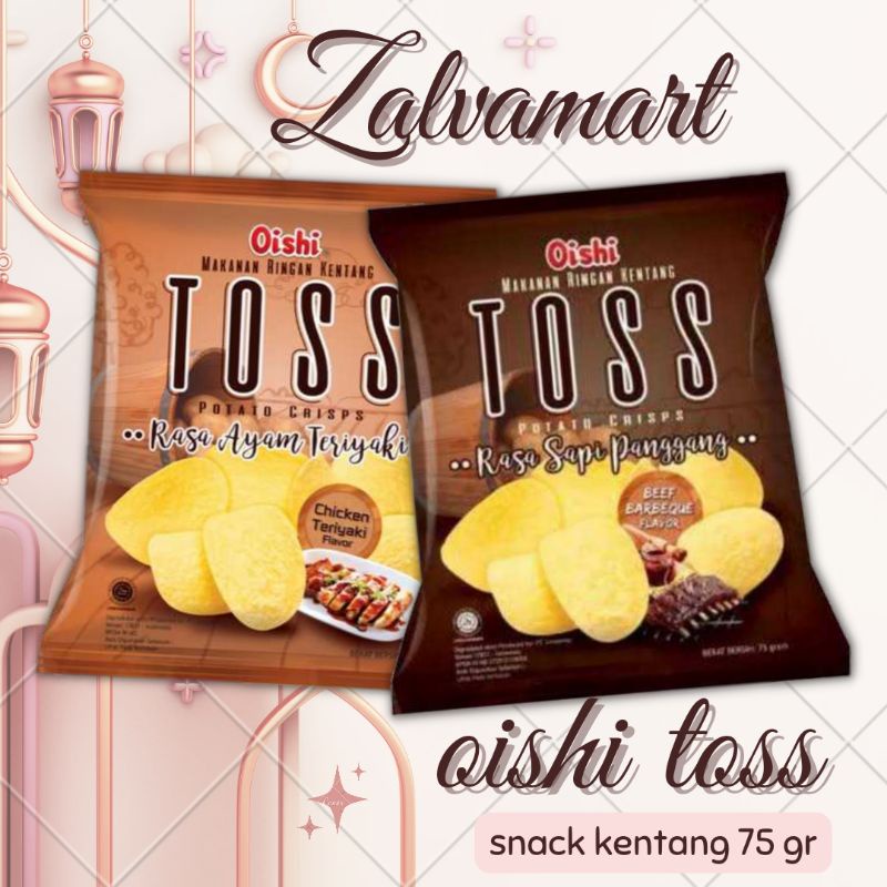 Oishi Toss Potato Crisps Sapi Panggang / Ayam Teriyaki  75 g