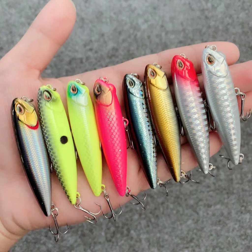 Shengyao 100Pcs New Duo Pencil Umpan Pancing 6.5cm/6g Minnow Popper Replica DW59 Floating Fishing Lure Ikan Bass Bait Wobbler Kail Tackle