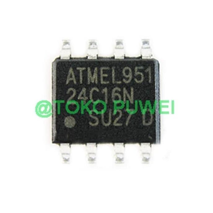 Ic 24C16 Flash Memory 16Kilobit Smd Sop8 Au06 Tkpw2399 Kualitas Baik
