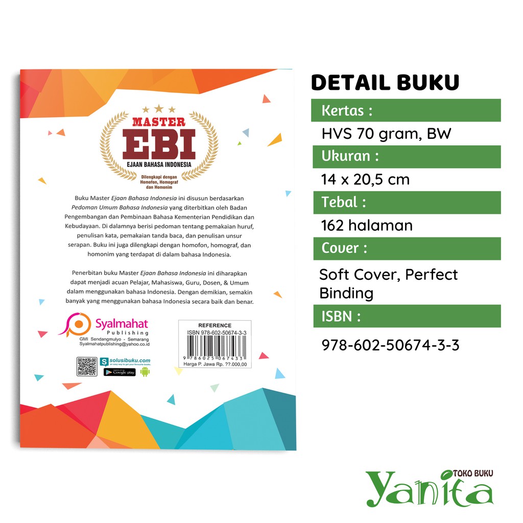 Syalmahat Publishing Buku Puebi EYD Master Ebi Ejaan Bahasa Indonesia