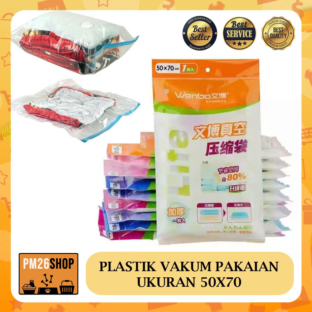 PLASTIK VAKUM BAJU PAKAIAN REFILL PLASTIC VACUUM BAG TRAVEL