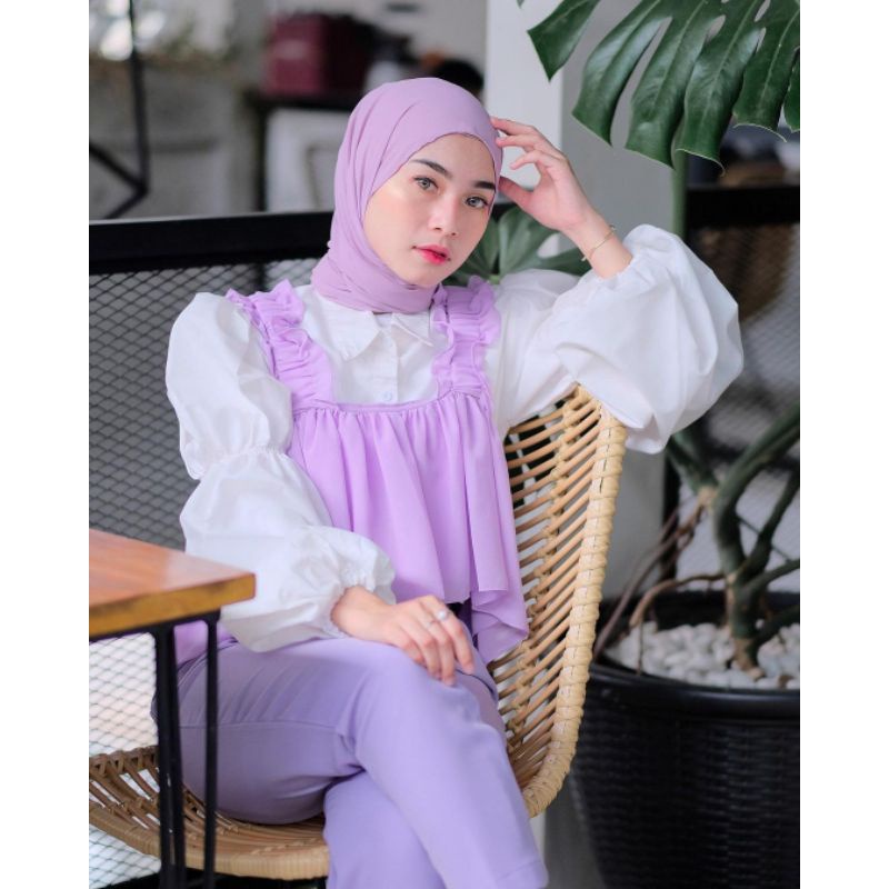 PROMO TERMURAH Tanktop Layer Halal Tengtop Korea Atasan wanita kerut