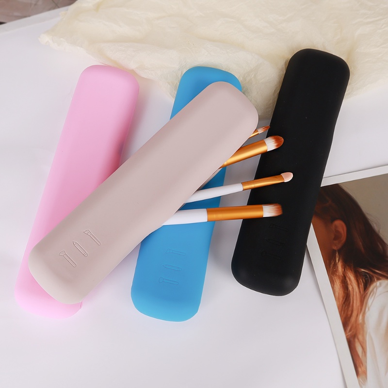 1 Pc Tas Penyimpanan Brush Makeup Bahan Silikon Tahan Air Untuk Travel