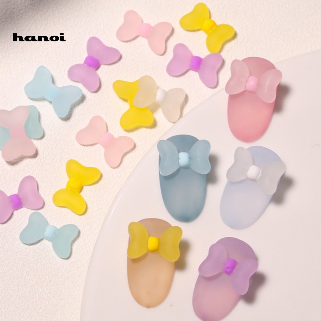 Han_ 5Pcs / Set Ornamen Pita Bahan Resin Tanpa Bau Untuk Dekorasi Nail Art / Manicure DIY