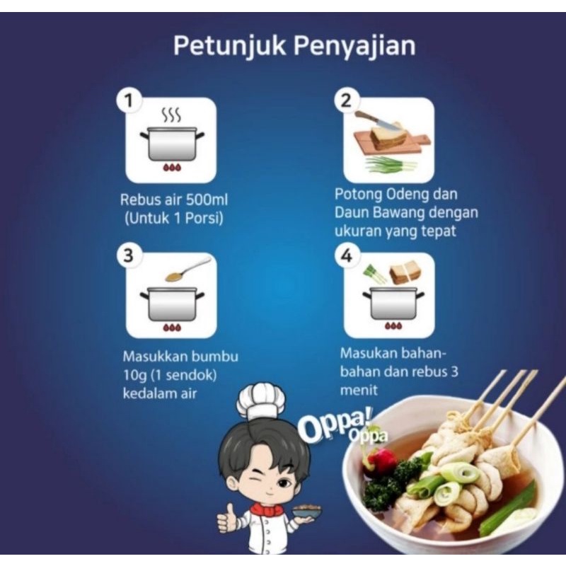 oden odeng 3 lembar eomuk korean fish cake 100gr + bumbu halal