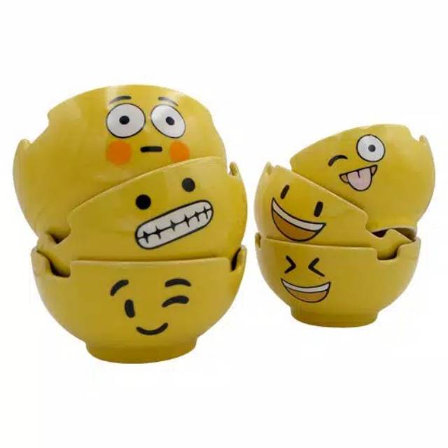 Mangkok unik  emoticon  kuning mangkok emoji unik  