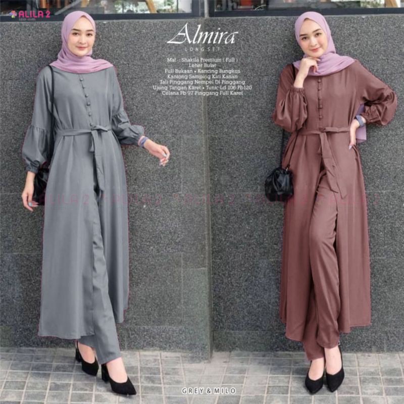 (DBY) ONE SET ALOERA DAILY TUNIK SET MOSCREPE