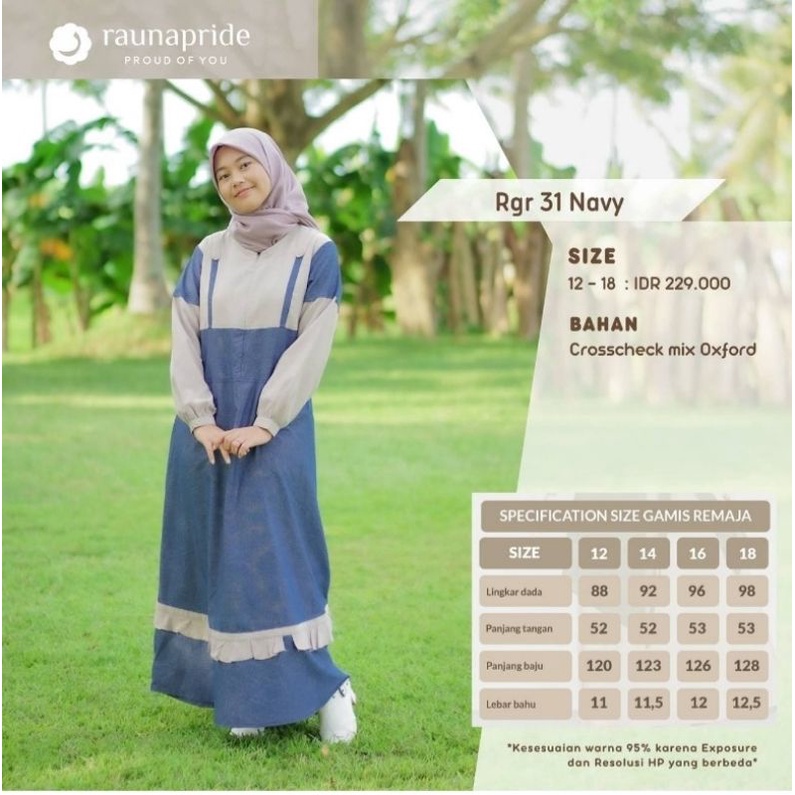 RAUNA Gamis Remaja  Rgr 31 Terbaru