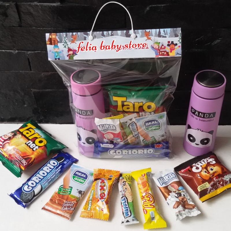 

PAKET SNACK + TUMBLER BINGKISAN ULTAH ANAK (8 MACAM SNACK + PACKING)