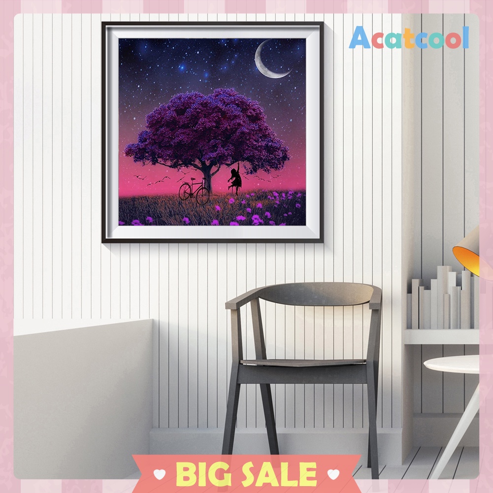 5D DIY Diamond Painting Tree Girl Full Drill Embroidery Cross Stitch Decor