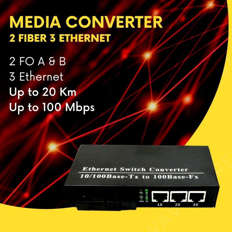 Jual HSairPO Media Converter 2 fiber A dan B, 3 Shopee Indonesia