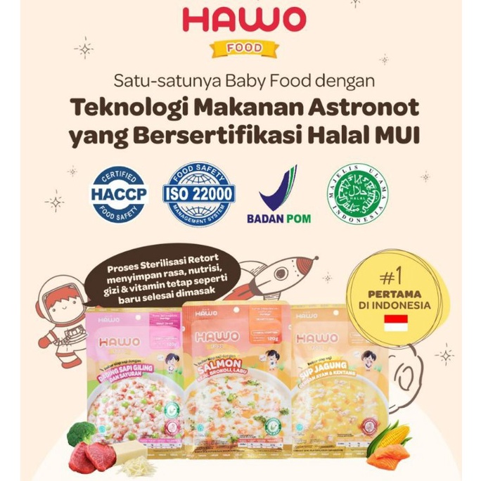 Hawo Baby Food / Makanan Bayi Ready to Eat / Mpasi 120gr Wakodo Baby food