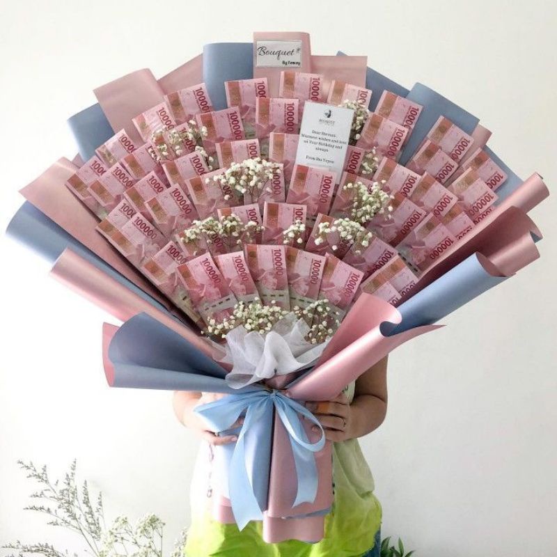 

buket kado pecahan 100k