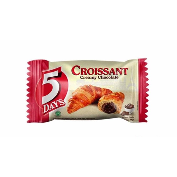 

5 DAYS Croissant Creamy Chocolate Roti Krim Coklat 60 gr