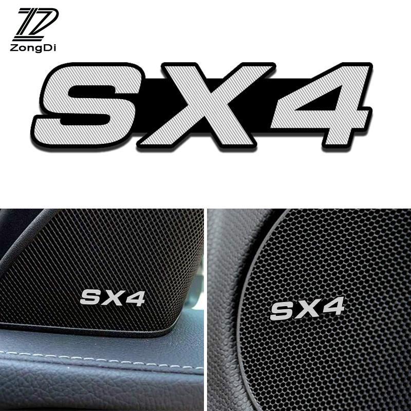 4 buah Mobil Styling 3D Aluminium Audio Video Speaker Stiker Untuk Suzuki Sx4 s-cross Aksesoris