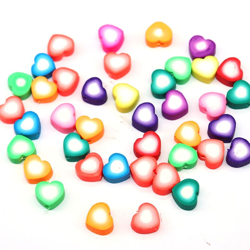 20pcs Manik-Manik Spacer Polymer Clay Bentuk Buah Warna Campur Ukuran 10mm