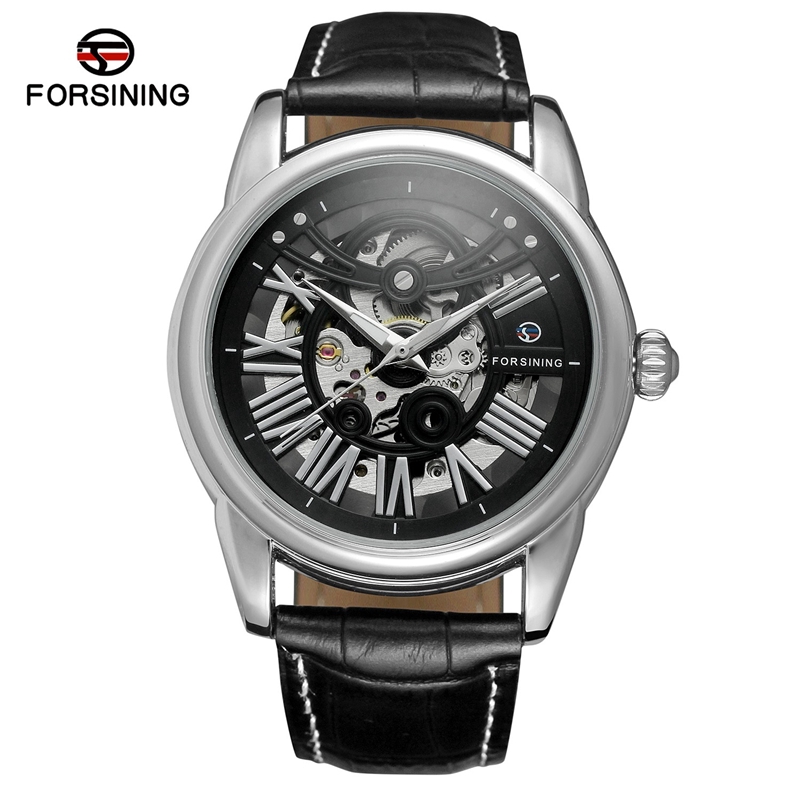 

Forsining Authentic Men'S Watch Luxury Leather Strap Mechanical Watch Hollow Watch Leisure Watch