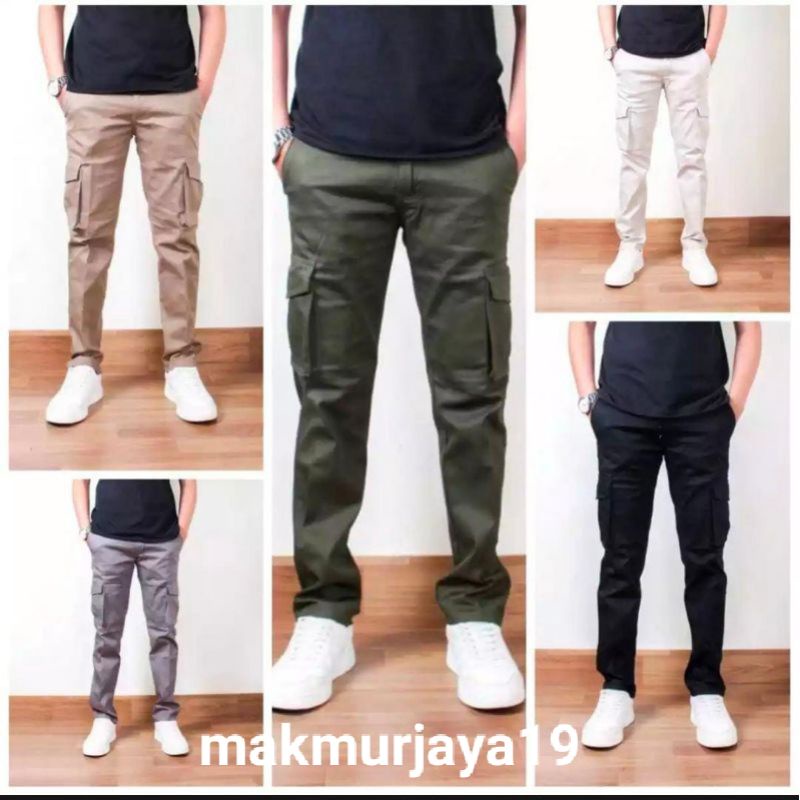 Yang Terhits Celana Cargo Panjang Pria Slim fit Jumbo Premium Distro Loreng Army Ufc Terbaru Clana Kargo Kimpul Cowok Terlaris