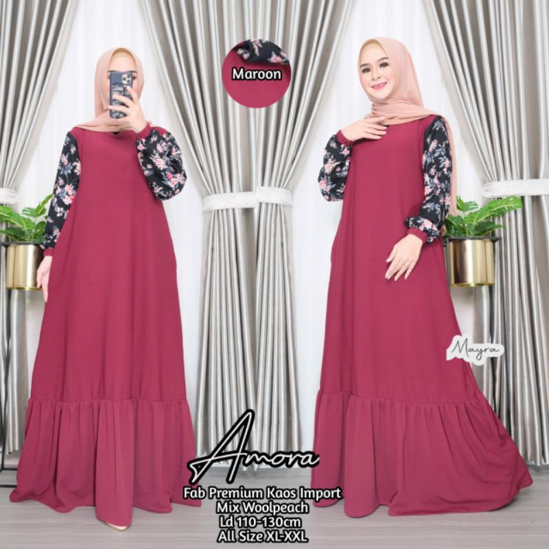 Gamis polos AMORA ori MAYRA