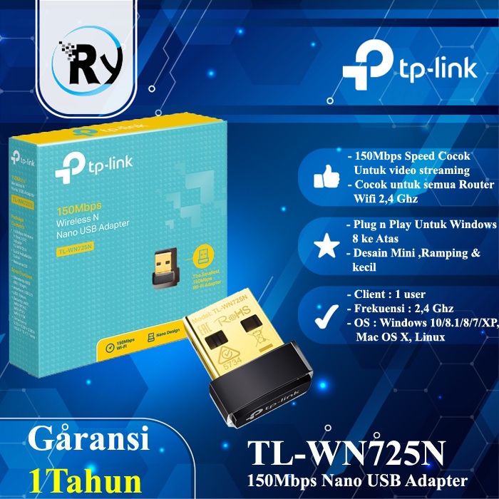 Jual TP-LINK TPLINK TL-WN 725N TL-WN725n Usb wifi mini Wireless Adapter ...