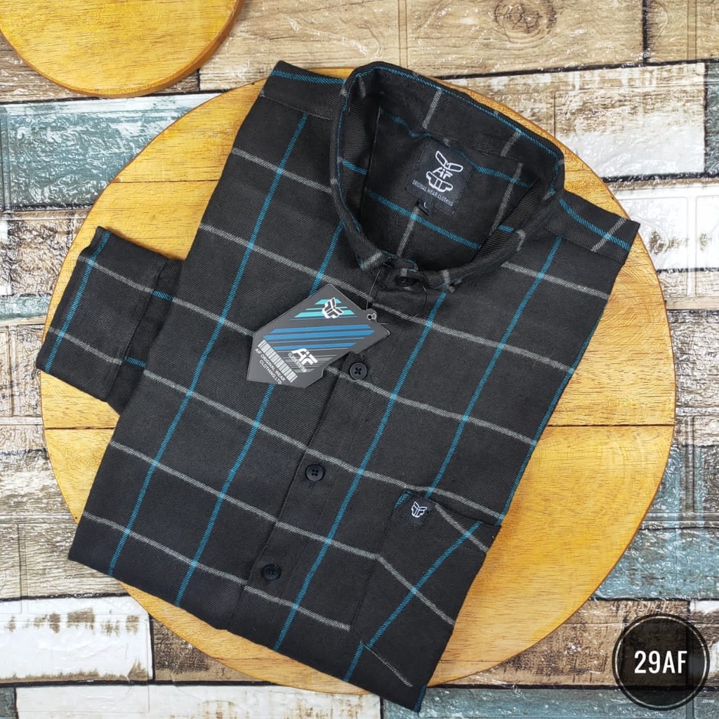 Kemeja Pria Lengan Panjang Model Slimfit - Kemeja Flanel (15AF)