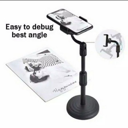 Holder HP Di Meja Untuk Live Striming Zoom Vidio Call Youtube Fleksibel 360 Derajat 2 in 1 Model Tiang Phone Desktop Stand Adjustable