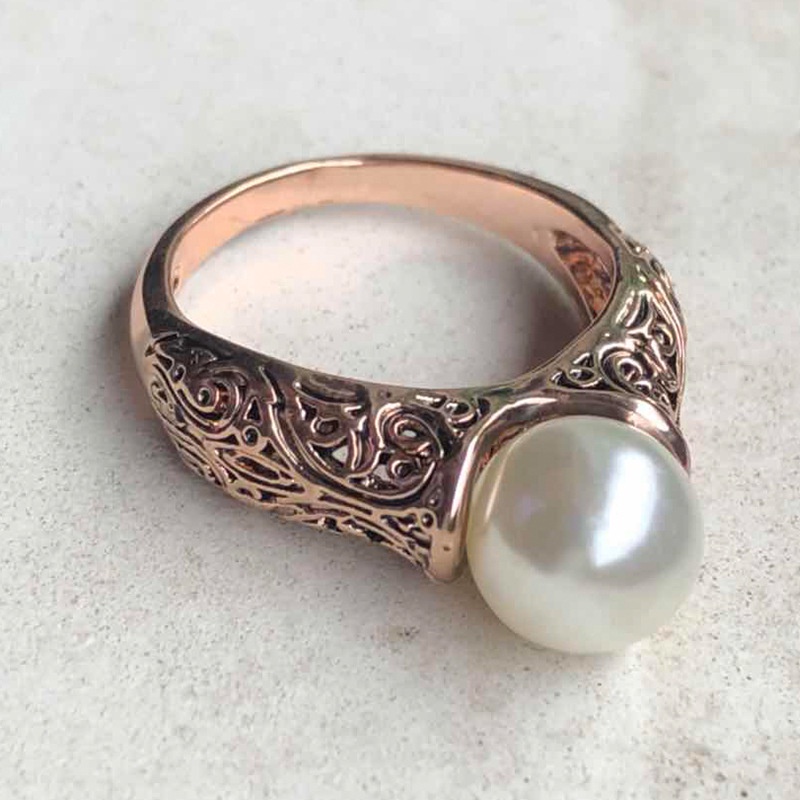 Cincin Titanium Wanita 925 Silver Perak Dan Stainless Steel Aksen Mutiara Untuk Cincin Mutiara