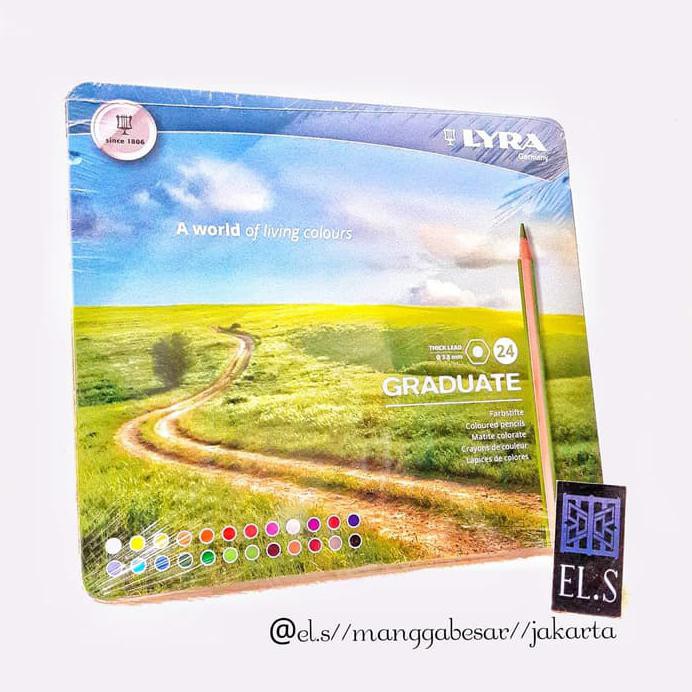 

LYRA GRADUATE COLOUR PENCILS 24 WARNA ( PENSIL WARNA ) METAL BOX