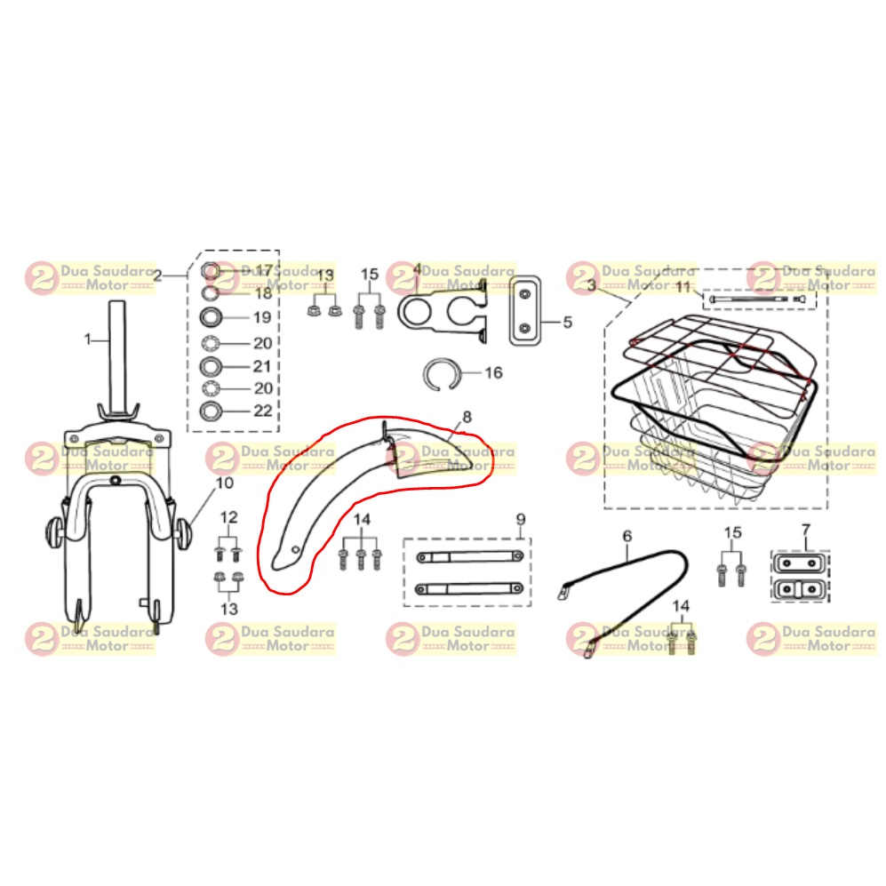Spakbor Depan Sepeda Listrik Viar UNO / Front Fender Viar UNO
