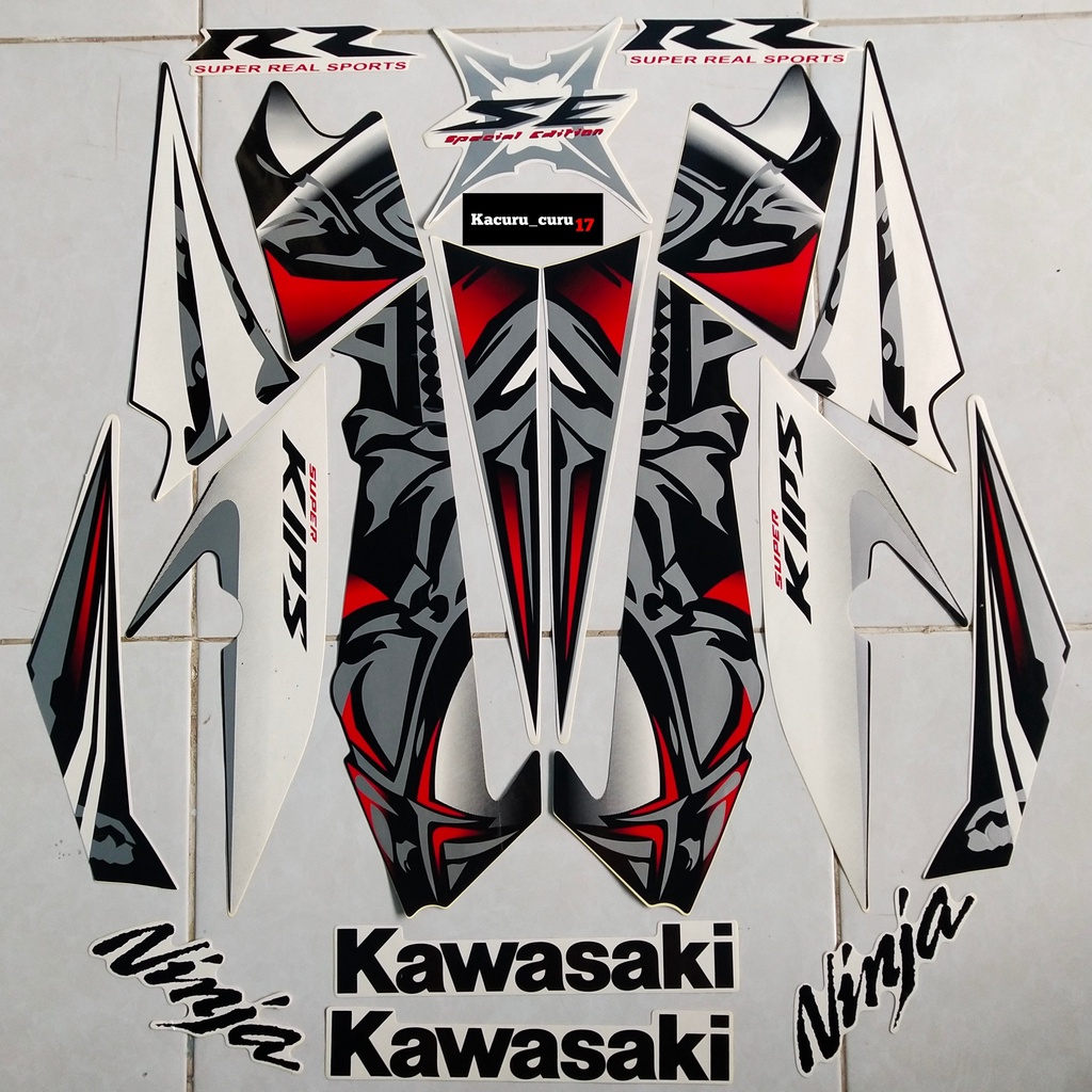 Stiker Striping Kawasaki Ninja RR New SE Putih 2013 / Stiker Motor Ninja RR New Putih SE 2013