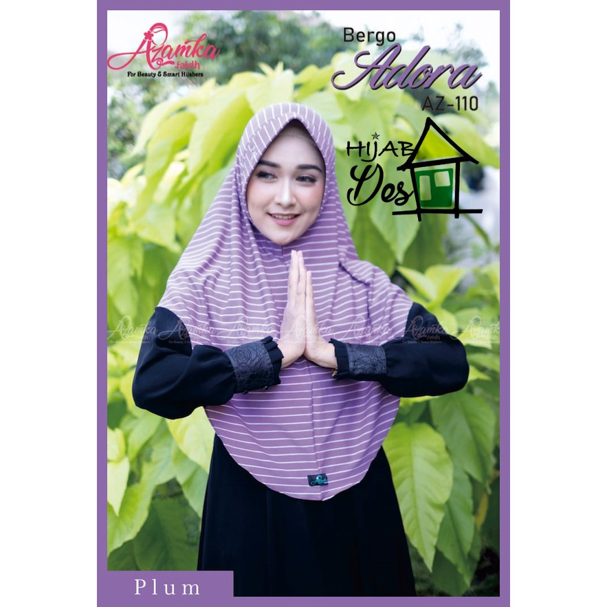 Bergo Adora Jilbab Motif Stripe/Garis by Azamka