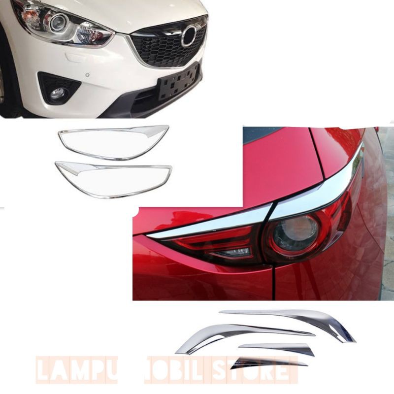 Garnish Lampu Chrome Cover Headlamp & Stop Lamp Set Mazda CX-5 CX5