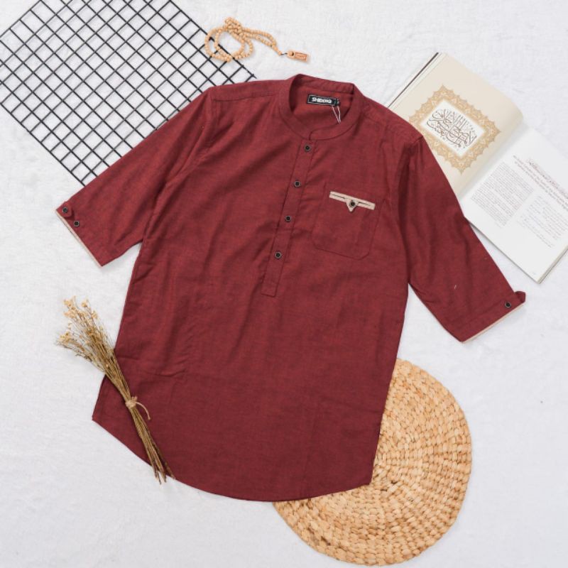 Baju koko pria model kurta bahan oxford