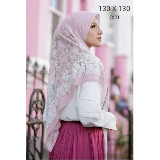 SALE HIJAB / BRITT PINK SYARI / COD / KERUDUNG VOAL MOTIF / SEGI EMPAT SYARI / JILBAB TERBARU / LASE