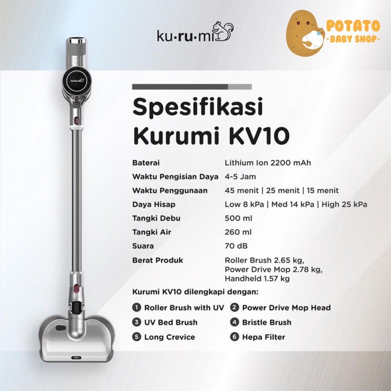 Kurumi KV 10 Powerfull Cordless Stick Vacuum Cleaner