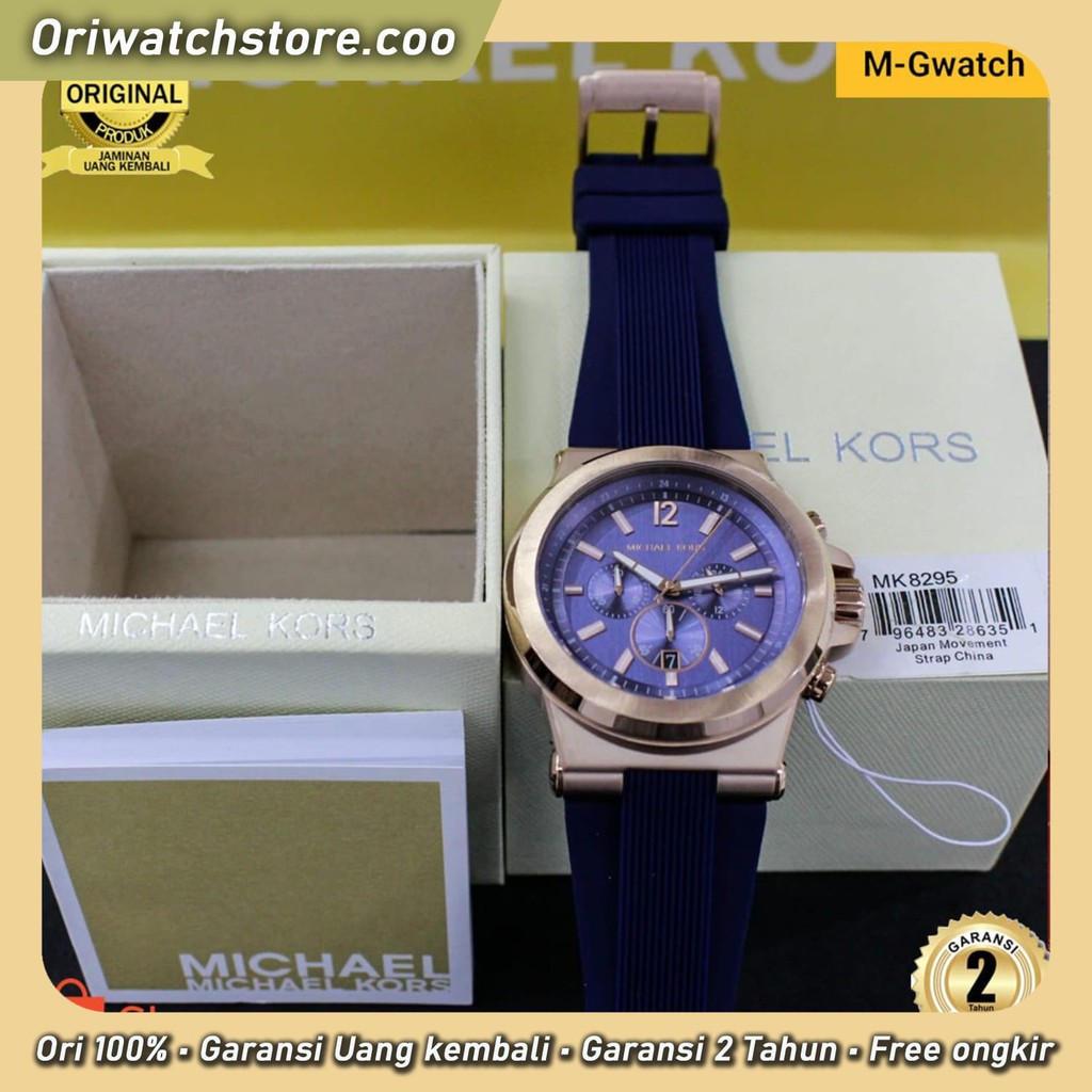 TERLARIS Michael Kors Dylan MK8295 Chronograph Men Navy Blue Dial Blue Rubber Strap mg STORE