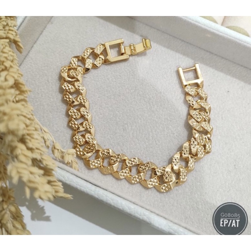 Gelang Titanium sisik naga besar Gold