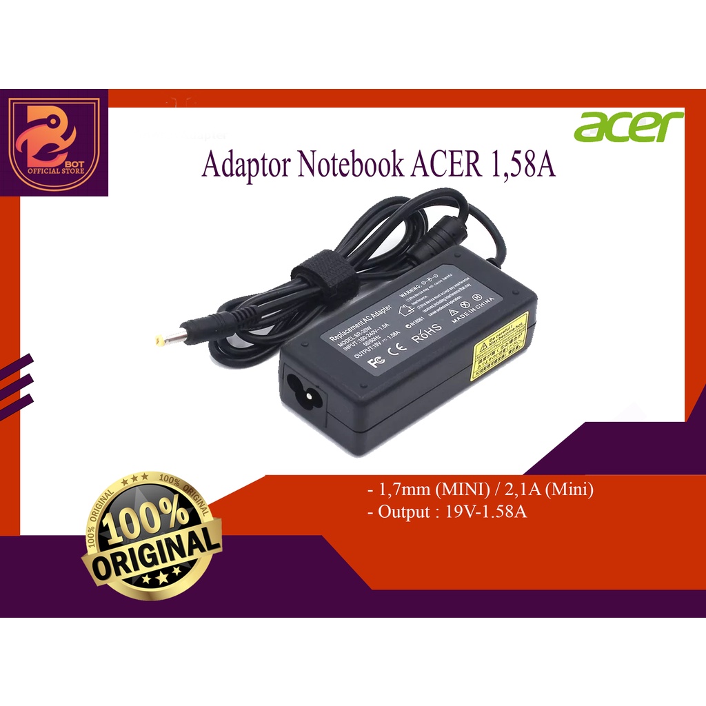 Adaptor Notebook ACER 1,58A 1,7mm (MINI) / 2,1A (Mini) Acer 19V-1.58A