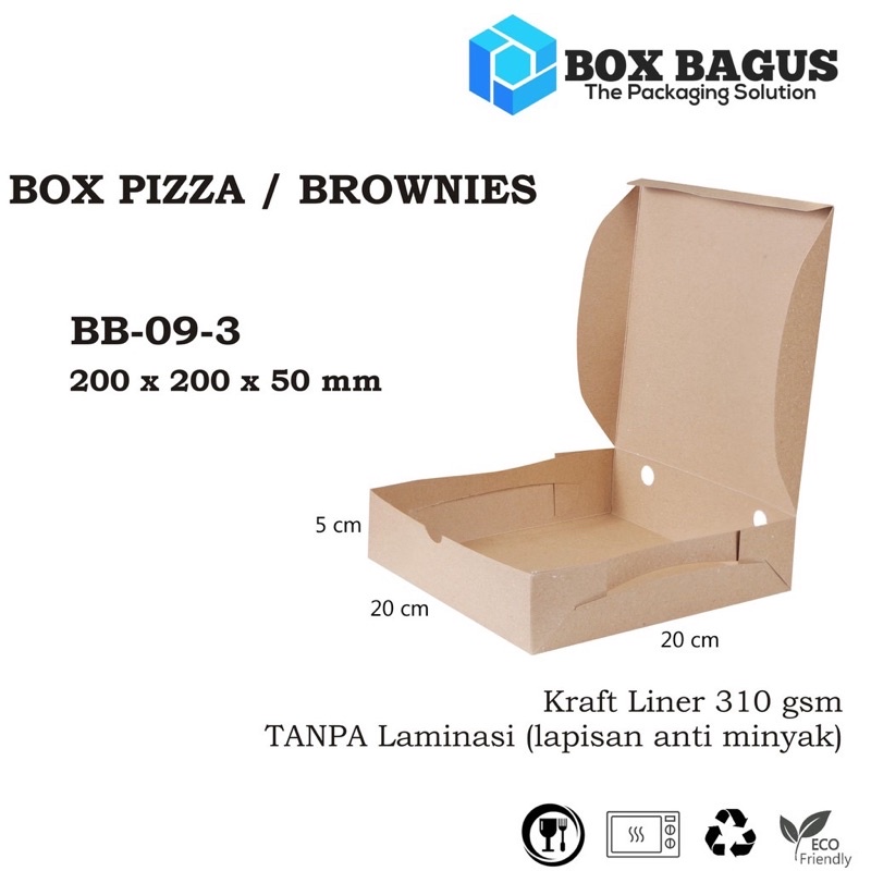 

BOX 20x20x5 KRAFT NON LAMINASI - 20 Pcs