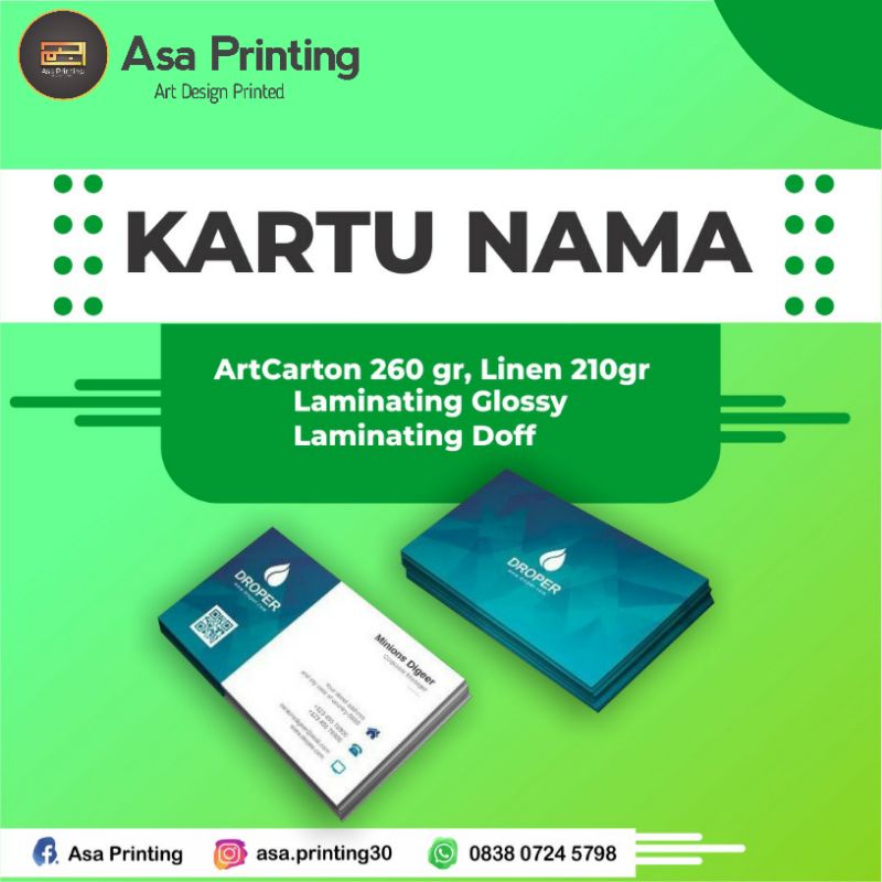 

Kartu Nama Murah, Free Desain, Cepat
