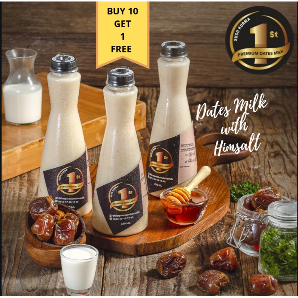 

330ML PROMO BELI 10 FREE1 SUSU KURMA with HIMSALT SUSUKURMA BY FIRSTPREMIUMDATESMILK