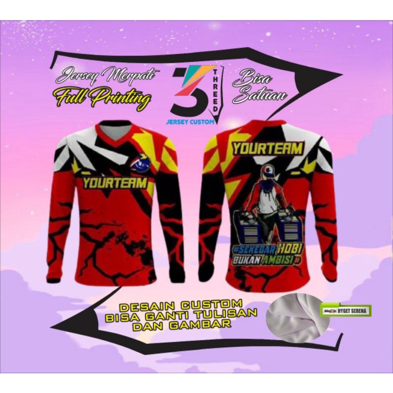 Jersey merpati lengan panjang costum