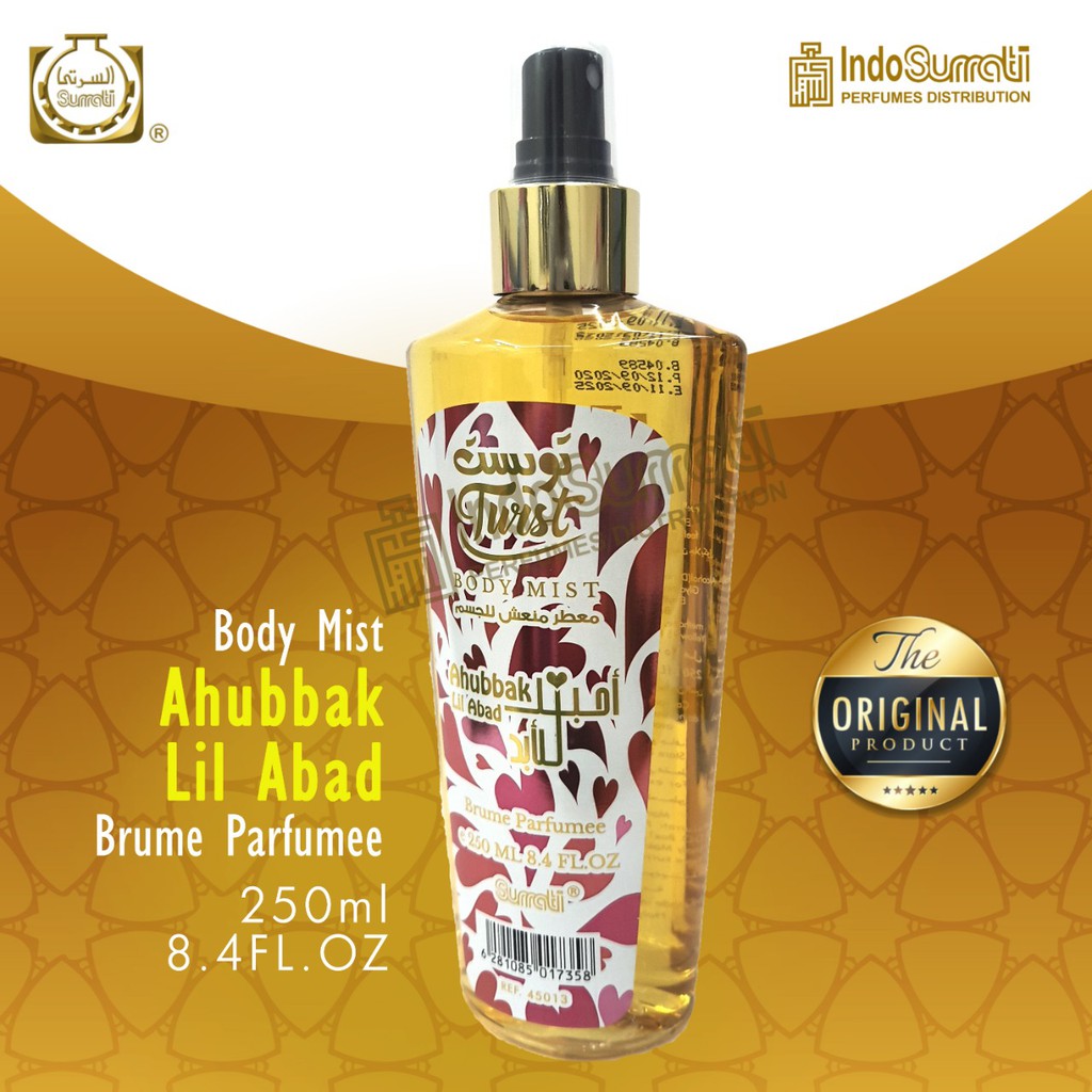 Body Mist 250ml - AHUBBAK LIL ABAD | Parfum Surrati