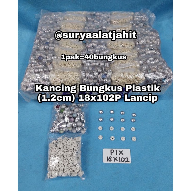 Kancing Plastik 18x102P (1.2cm) Lancip =rp.15.600/1bks